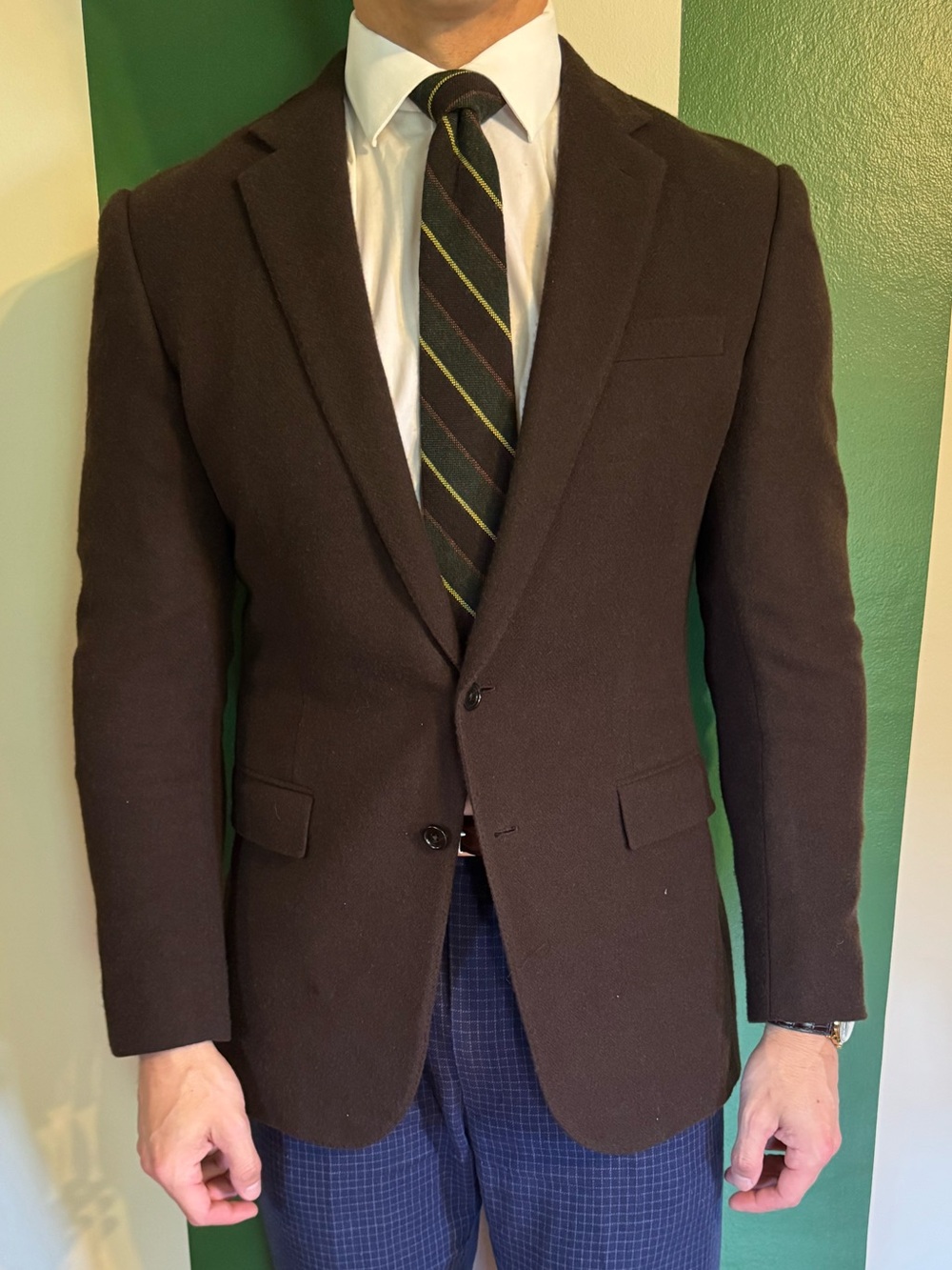 Ralph Lauren Black Label Brown Herringbone Blazer